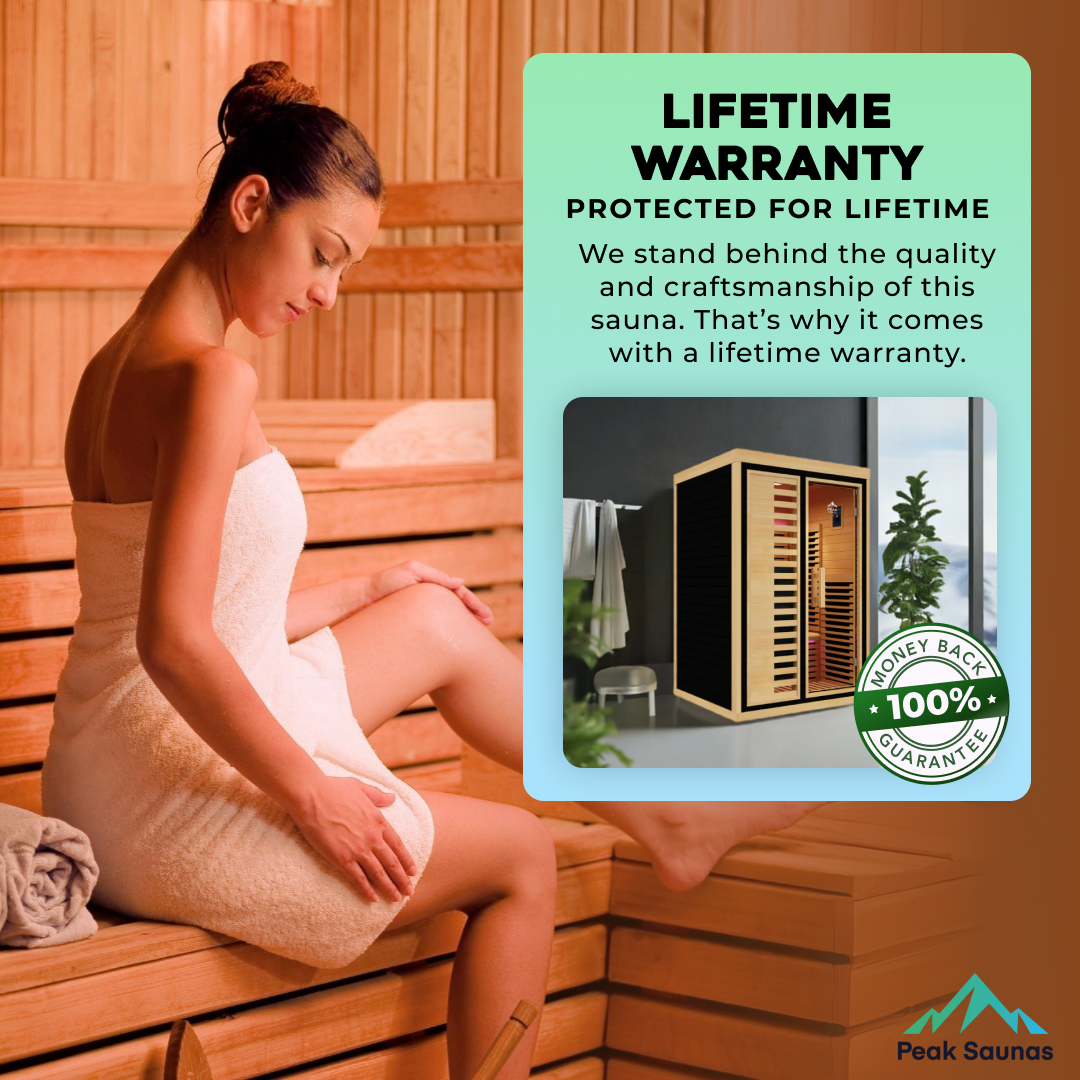 Peak Saunas Everest 2-Person Full Spectrum Infrared Sauna with XL Medical-Grade Red Light Therapy & Smart WiFi App Control - Concordia Style Boutique