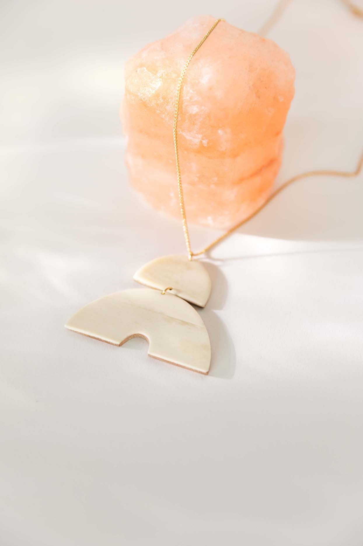 Arc Pendant Necklace in Bone