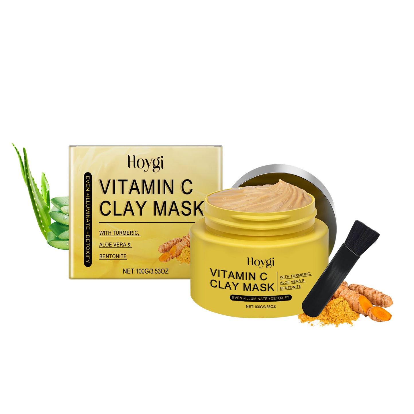 Hoygi Vitamin C Turmeric Mud Mask - Deep Cleansing - Radiance Moisturizing Mask - Premium Turmeric Mud Mask from Concordia Style Boutique - Just $16.96! Shop now at Concordia Style Boutique