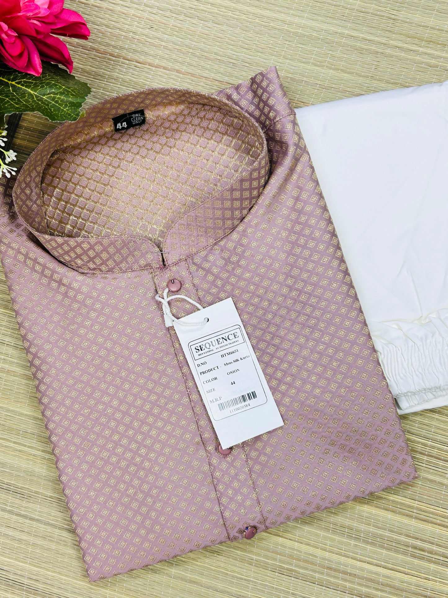 Champagne pink men’s kurta set