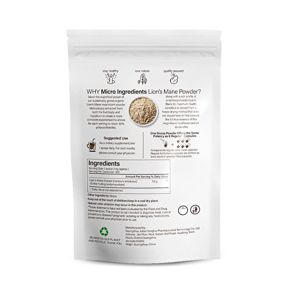 Lions Mane Mushroom Powder - Concordia Style Boutique