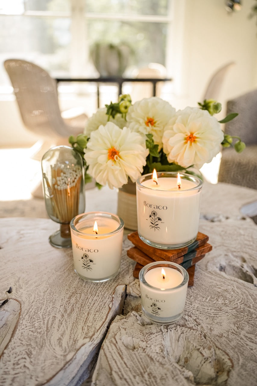 Candle Floraco: Cedarwood, Sandalwood, Iris and Cardamom