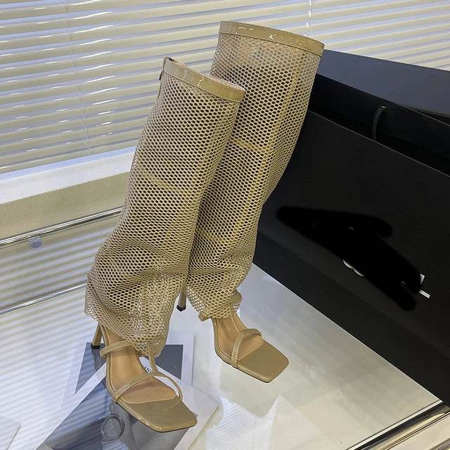 Zipper Knee-High Women Pumps - Long Boots Shoes - Concordia Style Boutique