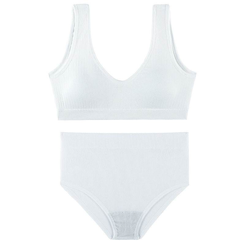 Sports Underwear With Chest Pads Gather Anti-Expansion Chest Vest High Waist Bag Hip Underwear No Steel Ring Seamless Vest Set - Concordia Style Boutique