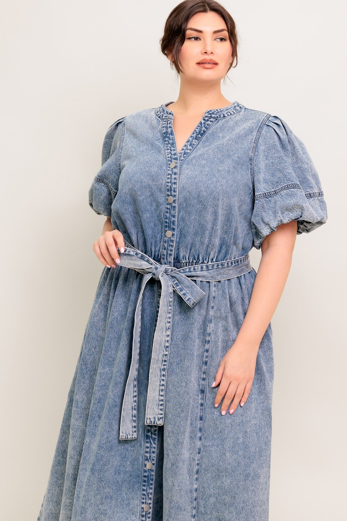 BAREFORM LIGHT DENIM MIDI DRESS - Concordia Style Boutique