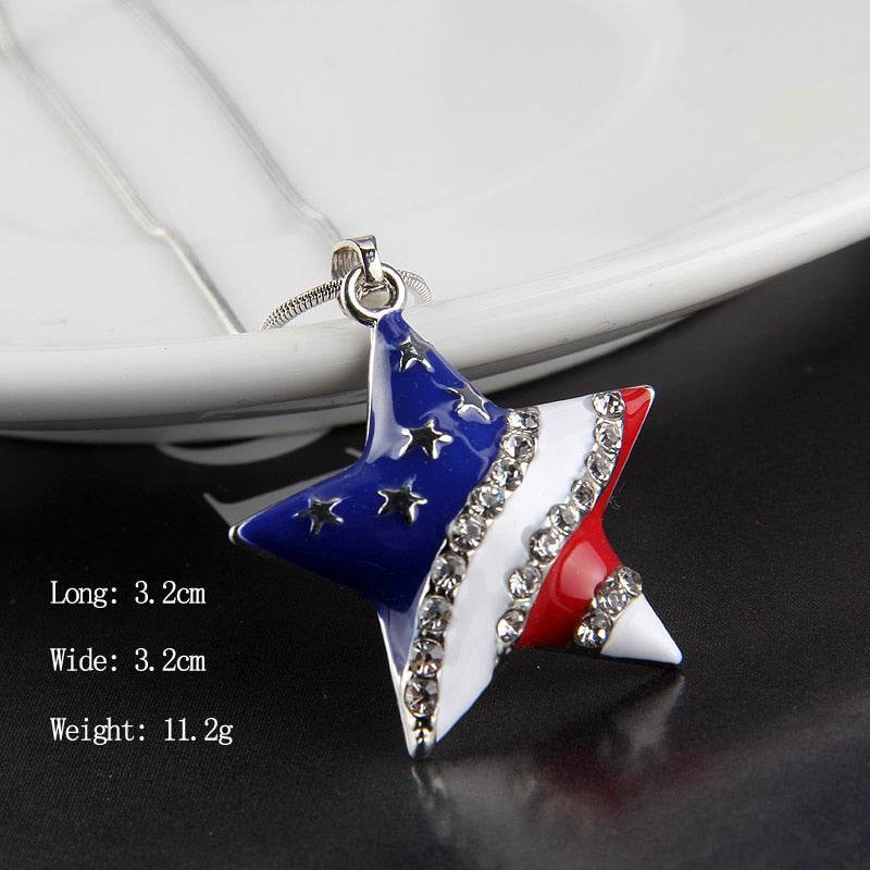 American Flag Heart & Star Necklace - Concordia Style Boutique