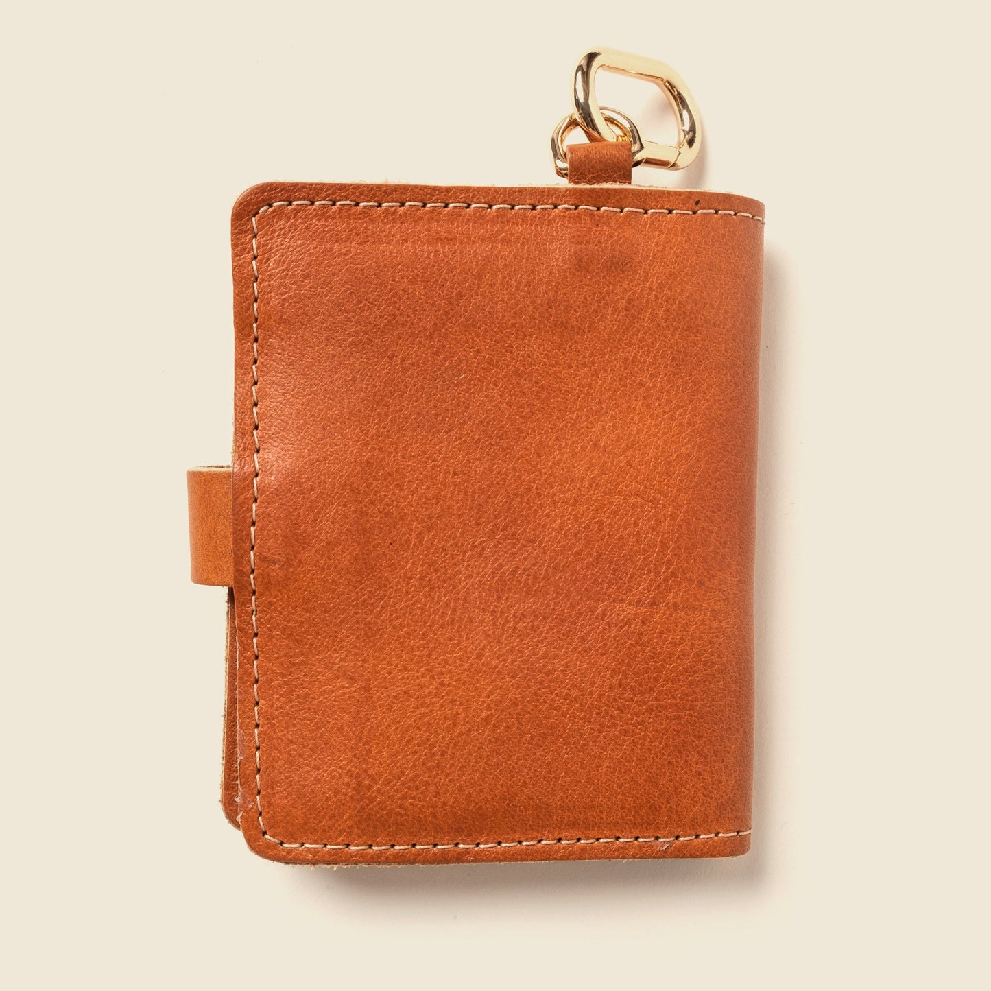 Wallet with Snap and Key Ring - Natural