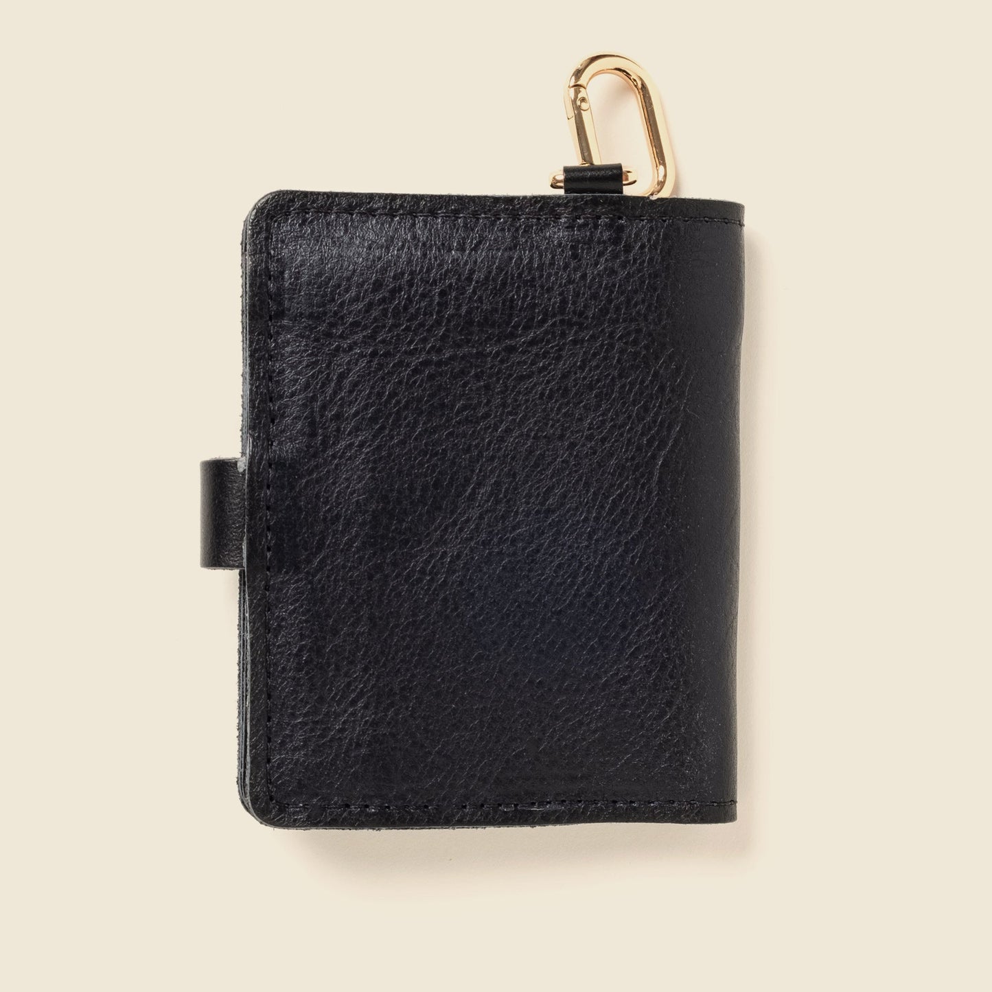 Wallet with Snap and Key Ring - Black