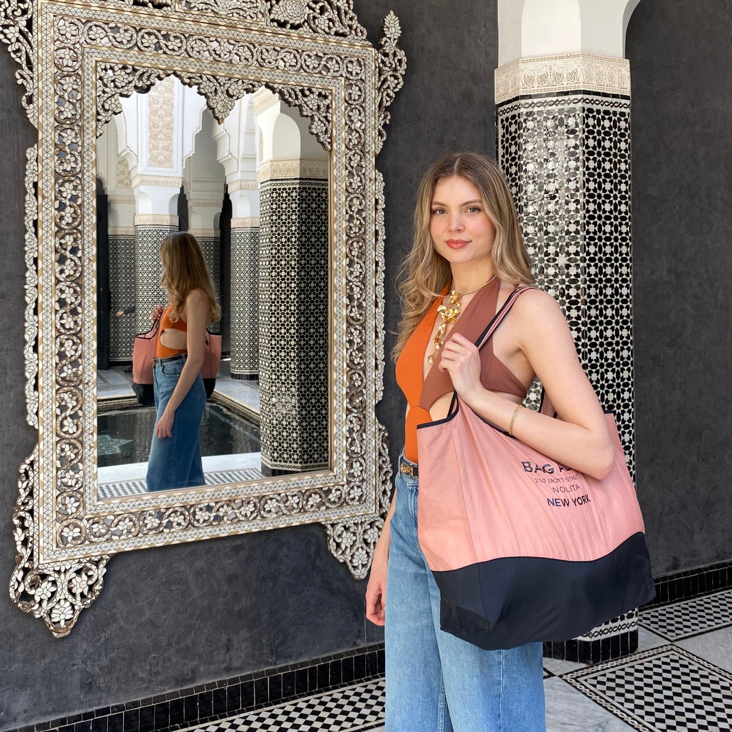 Folding Shopping Bag, Zipper Pocket Pouch - Concordia Style Boutique