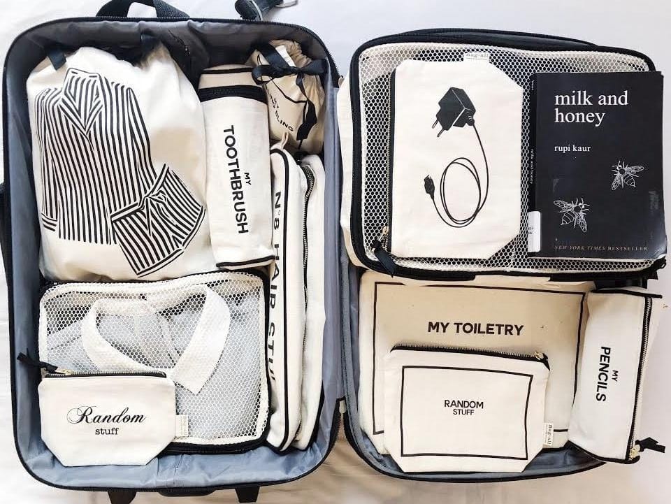 Striped Pajamas Travel Bag, Cream - Concordia Style Boutique