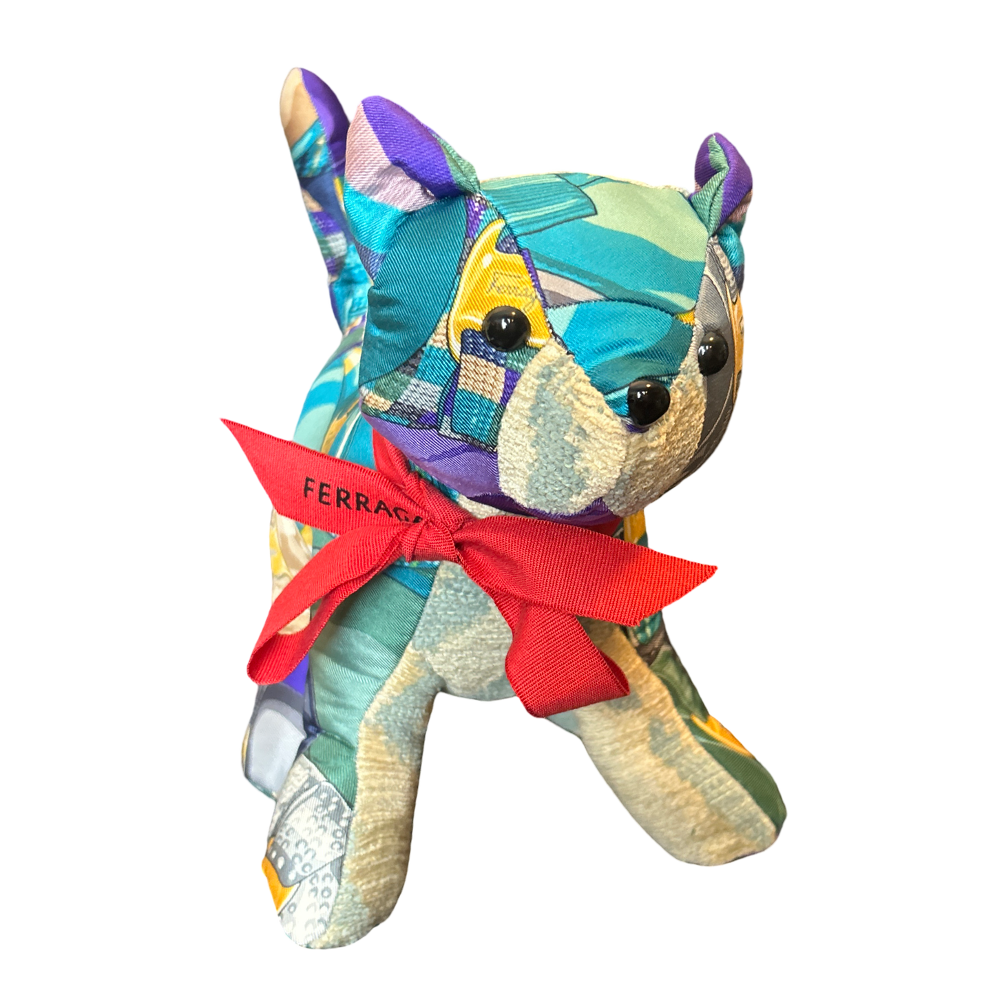 Varina Vintage Silk Scarf Patchwork Kitten