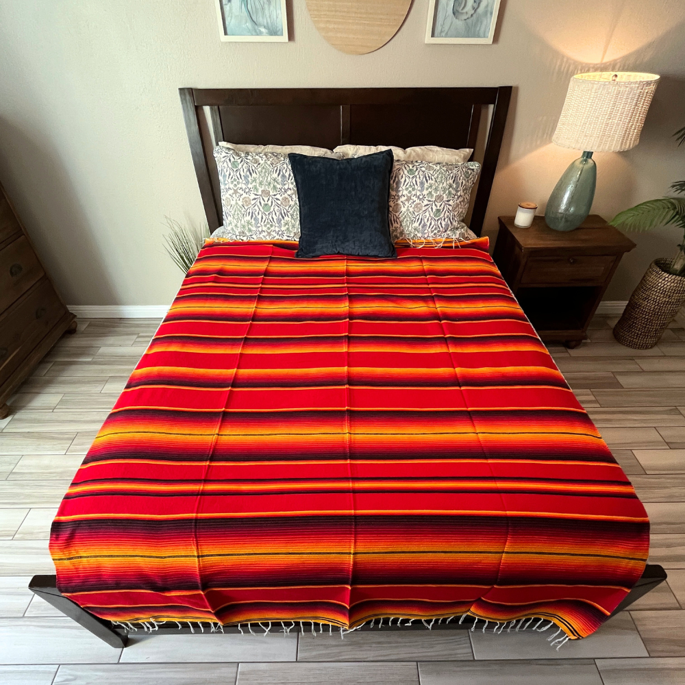 Isla Serape Red Fire blanket - Concordia Style Boutique