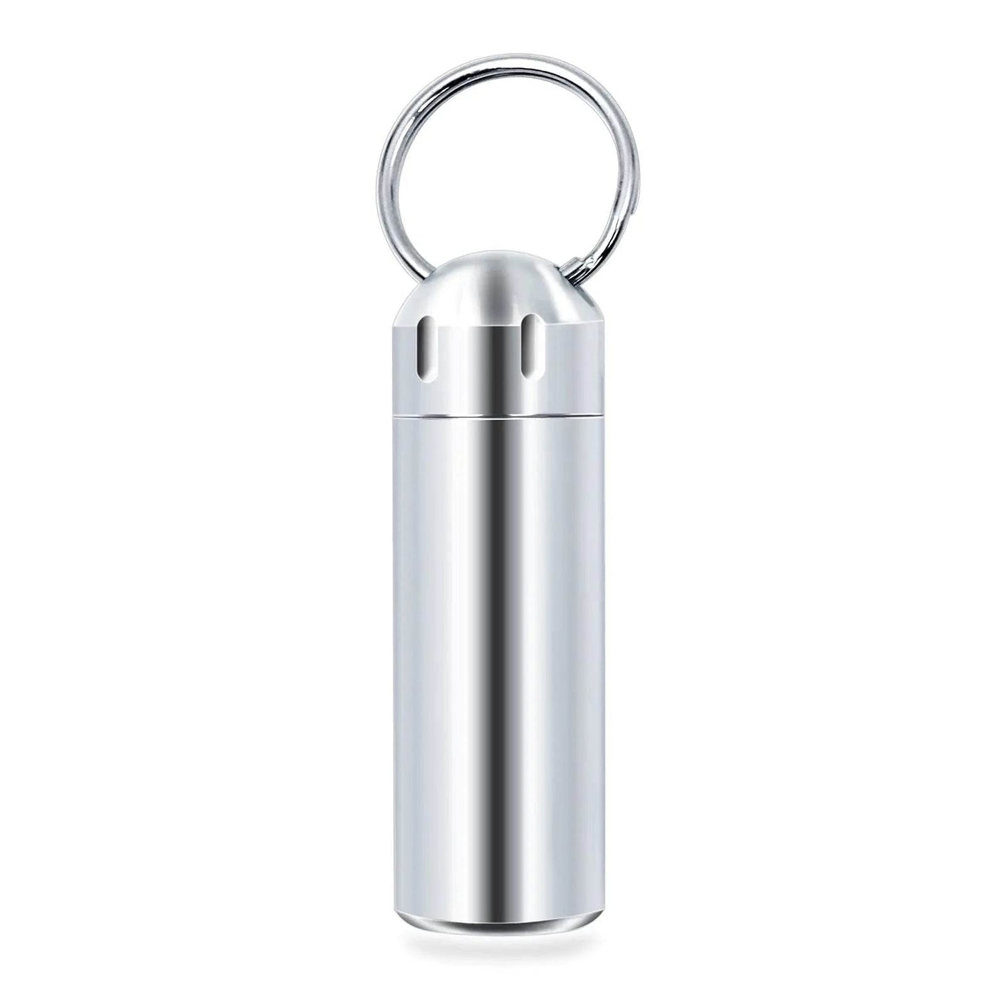Pill Box Keychain - Waterproof - Single Chamber - Stainless Steel Pill Organizer for Outdoor Travel and Camping - Concordia Style Boutique