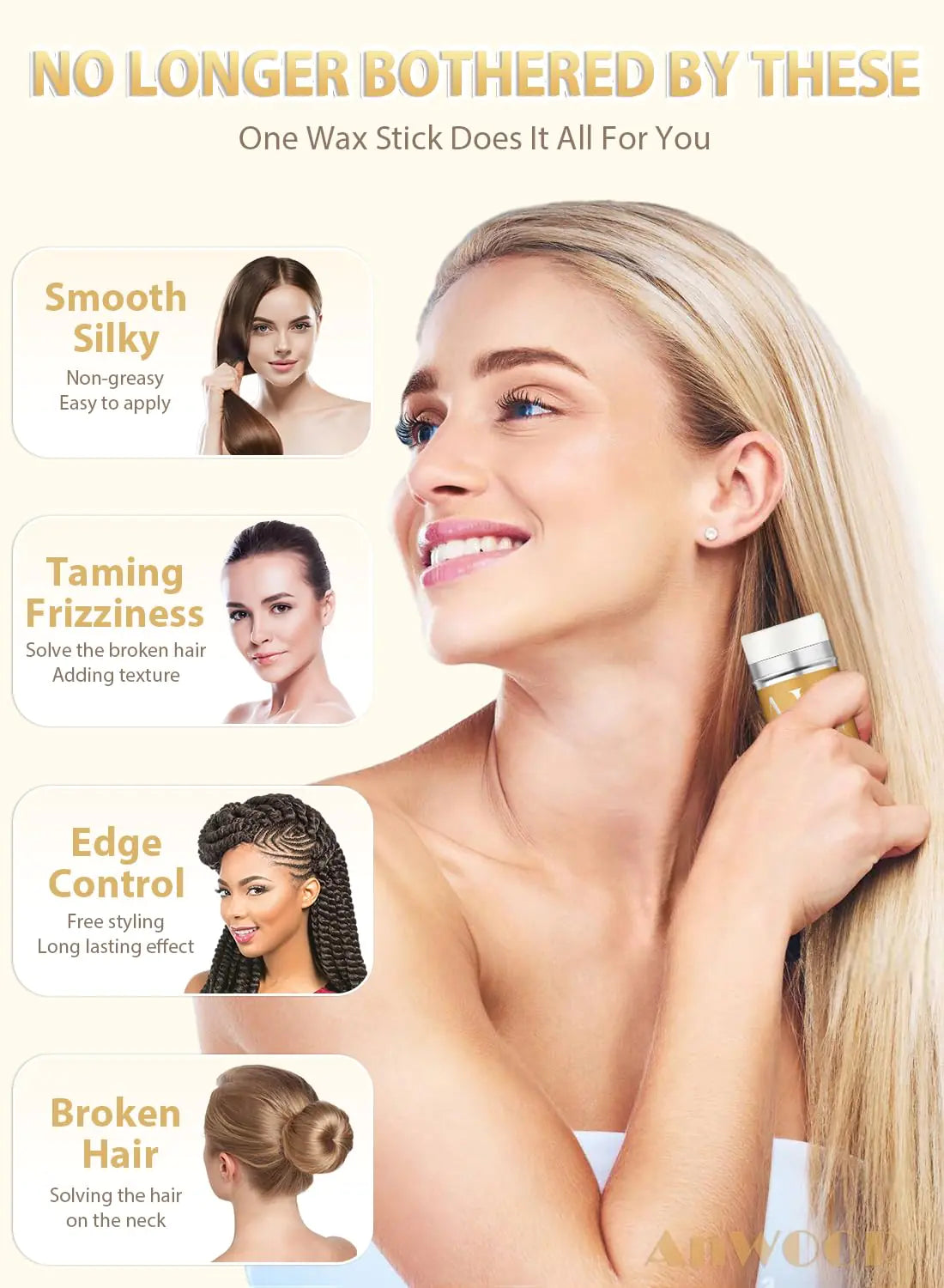 AnWoor Hair Wax Stick for Hair Wigs and Edge Control - Concordia Style Boutique