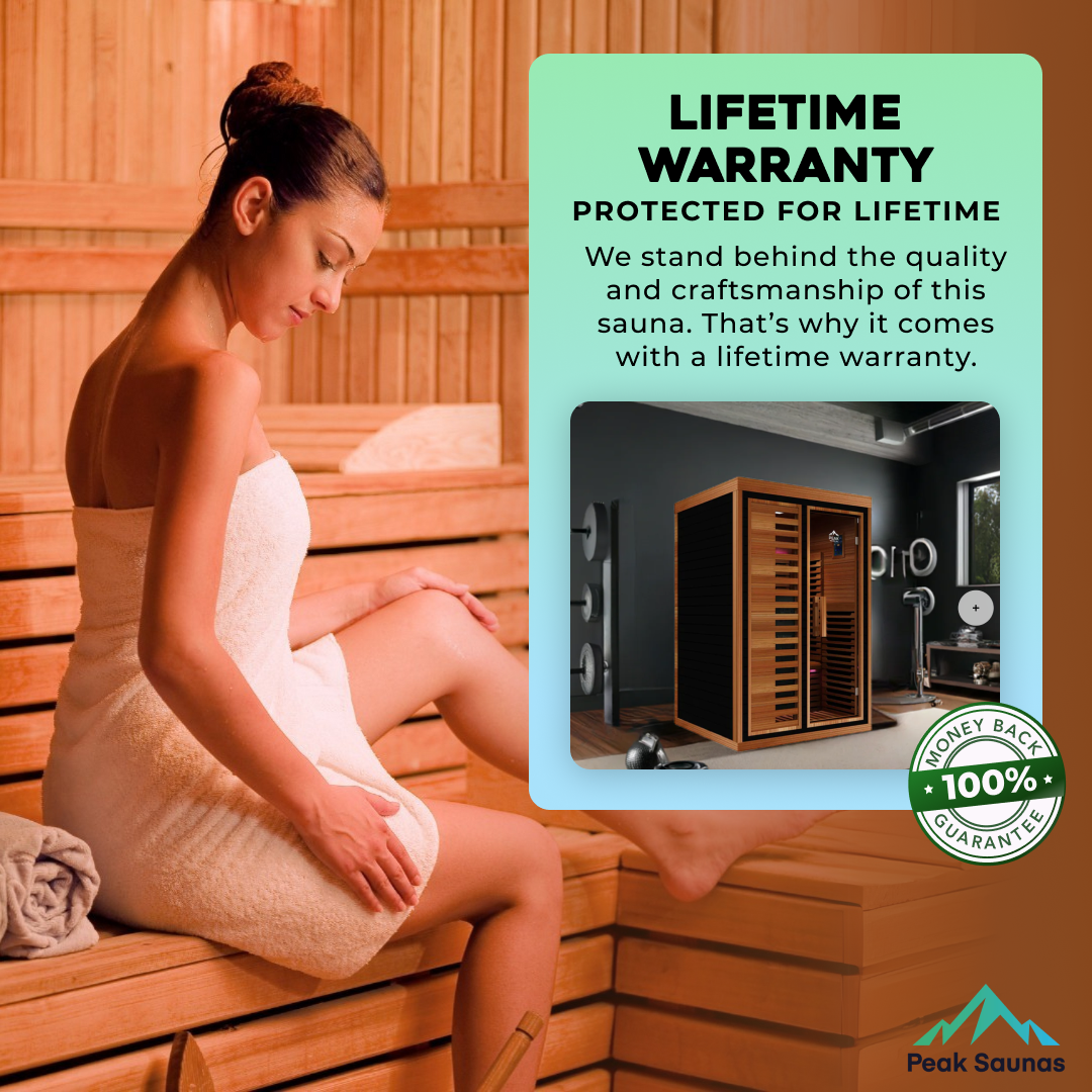 Peak Saunas Fuji 2-Person Full Spectrum Infrared Sauna with XL Medical-Grade Red Light Therapy & Smart WiFi App Control - Concordia Style Boutique
