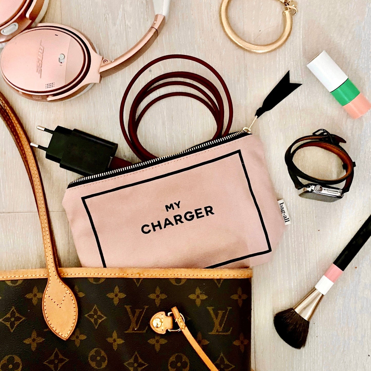 Charger Pouch, Pink/Blush - Concordia Style Boutique
