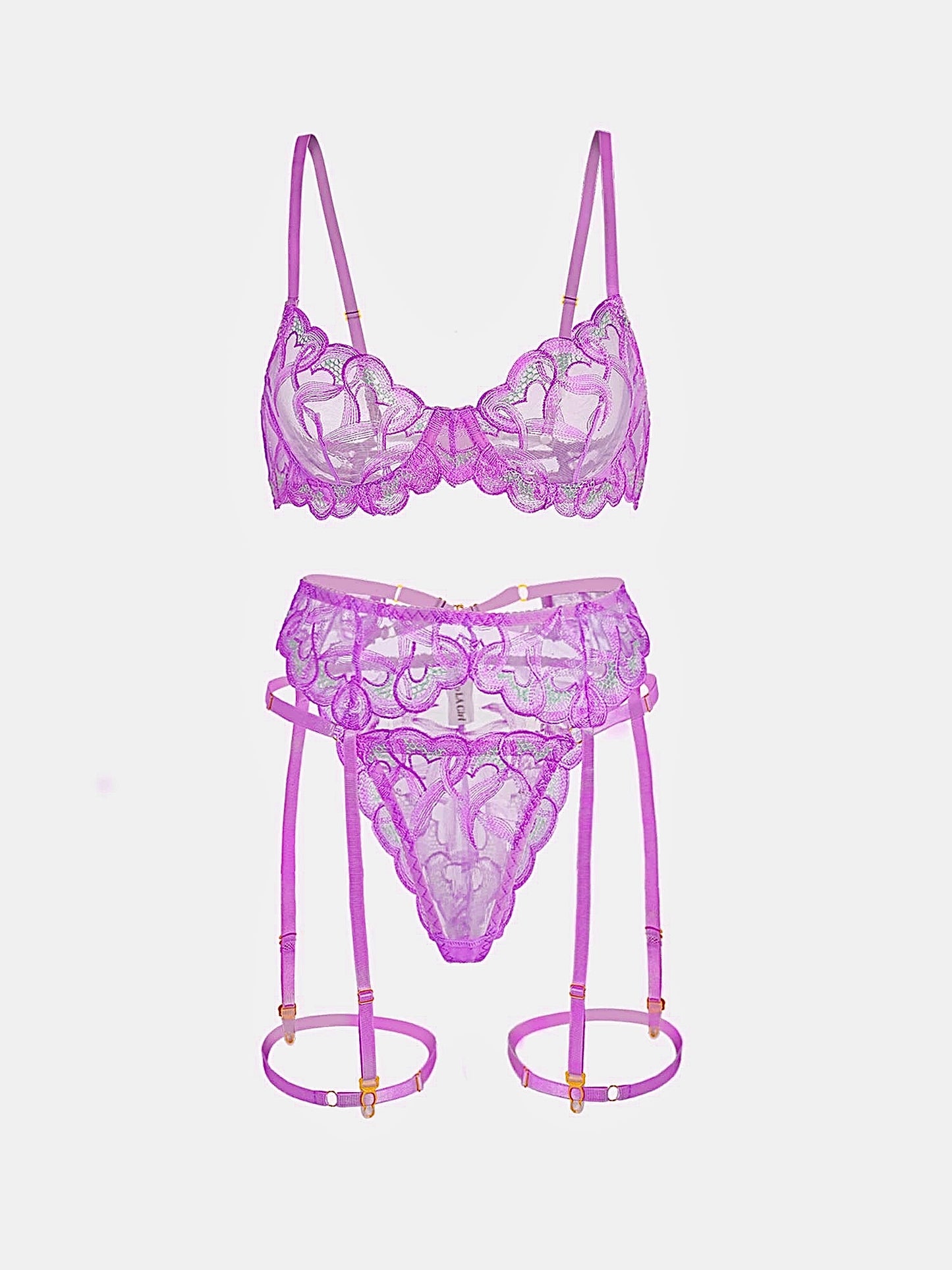 Purple Embroidery Lingerie Set - Concordia Style Boutique