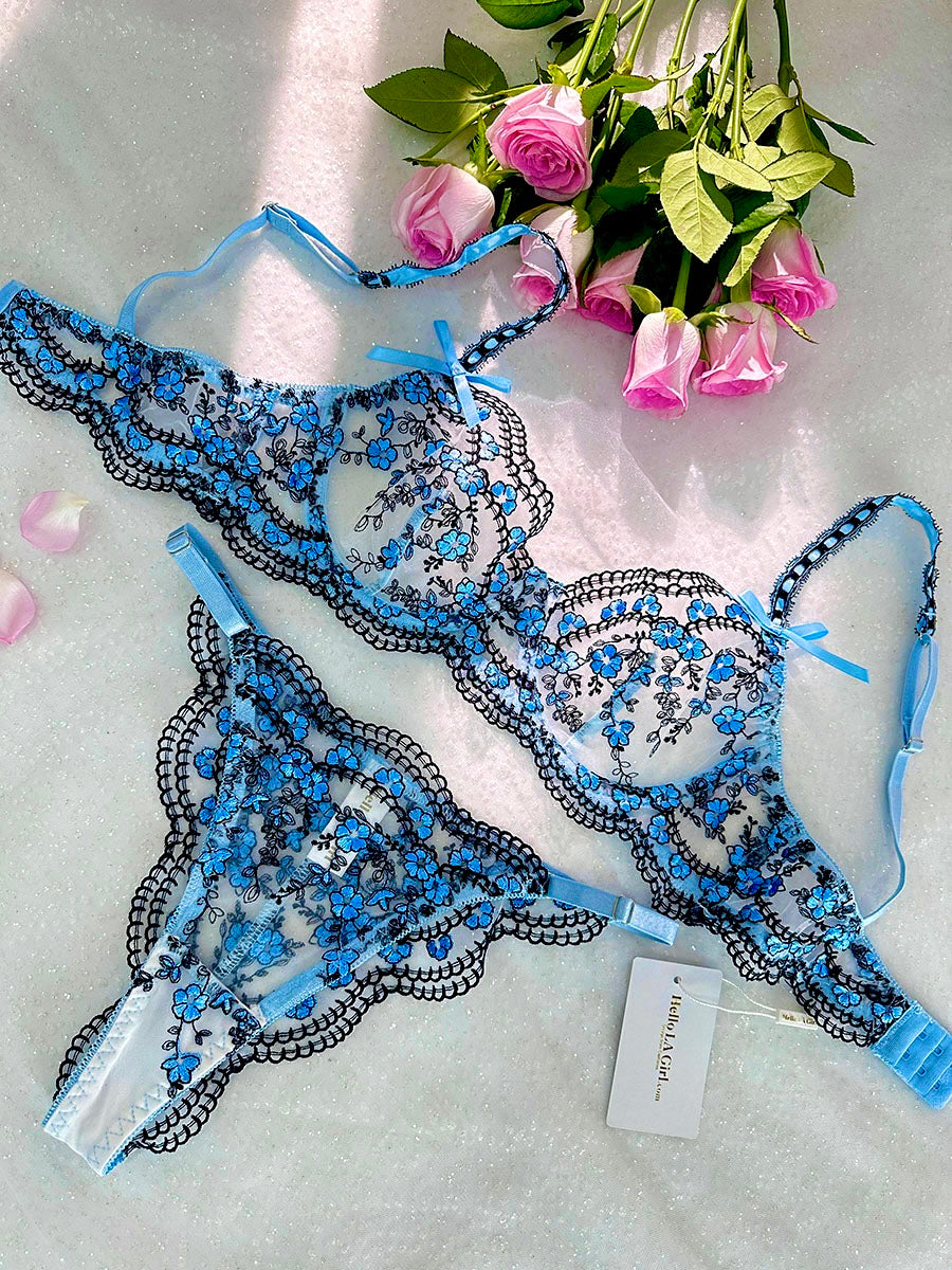 Blossom Delights Embroidery Lingerie Set - Concordia Style Boutique