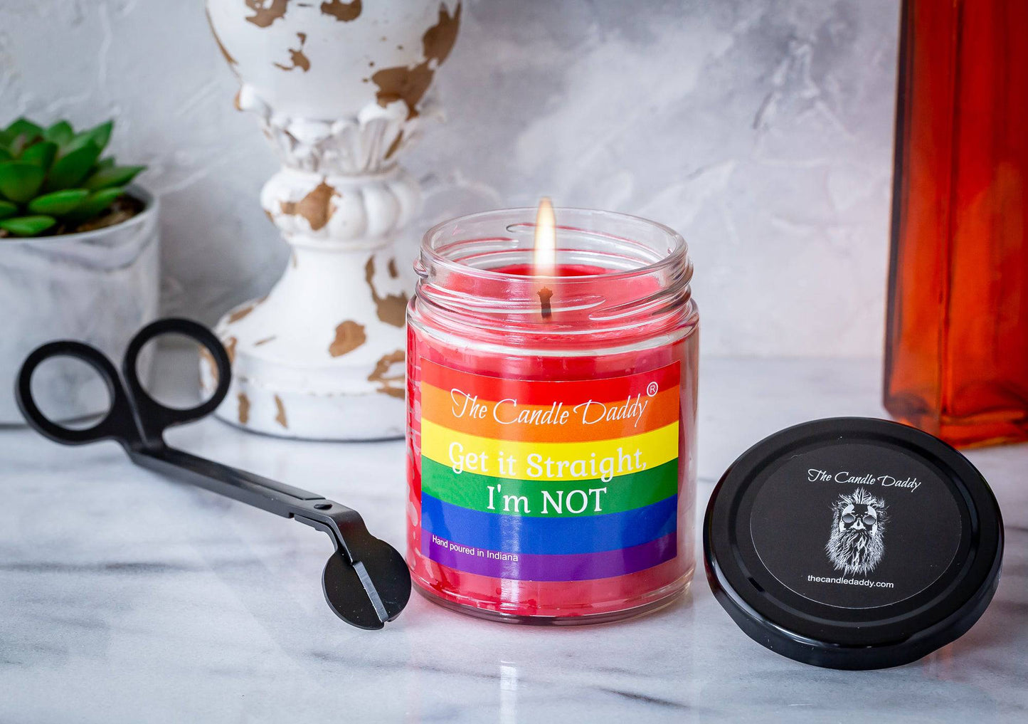 Get It Straight..I'm Not - LGBTQ+ Pride - Watermelon Scented 6oz Jar Candle - The Candle Daddy