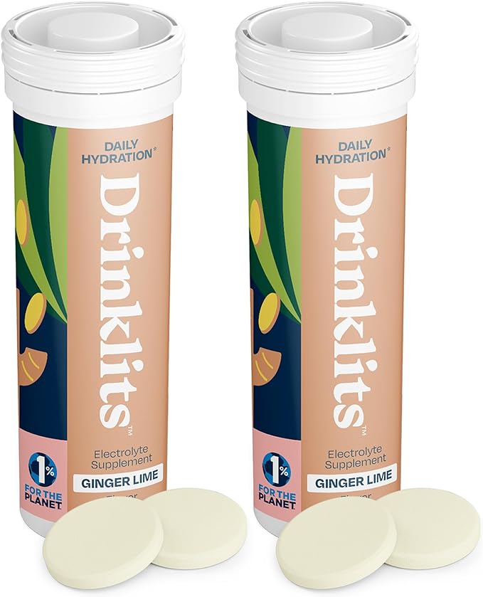Ginger-Lime Hydration Electrolyte Tablets (2) Tube Bundle with Organic Ginger - Concordia Style Boutique