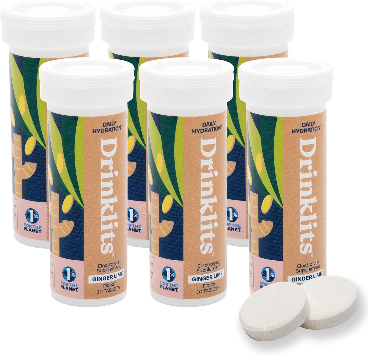Ginger Lime Fizzy Electrolyte Sports Drink Tablets (6) Tube Bundle - Concordia Style Boutique