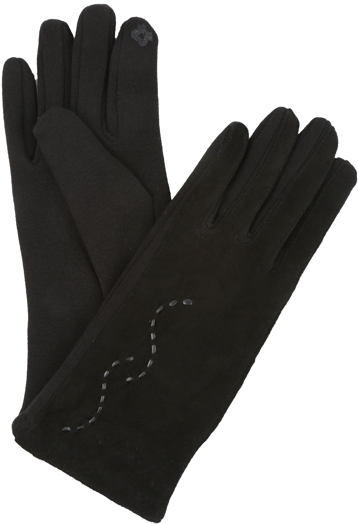 Sakkas Lidy Leather Embroidered Comfortable Warm Snow Touch Screen Finger Gloves - Concordia Style Boutique