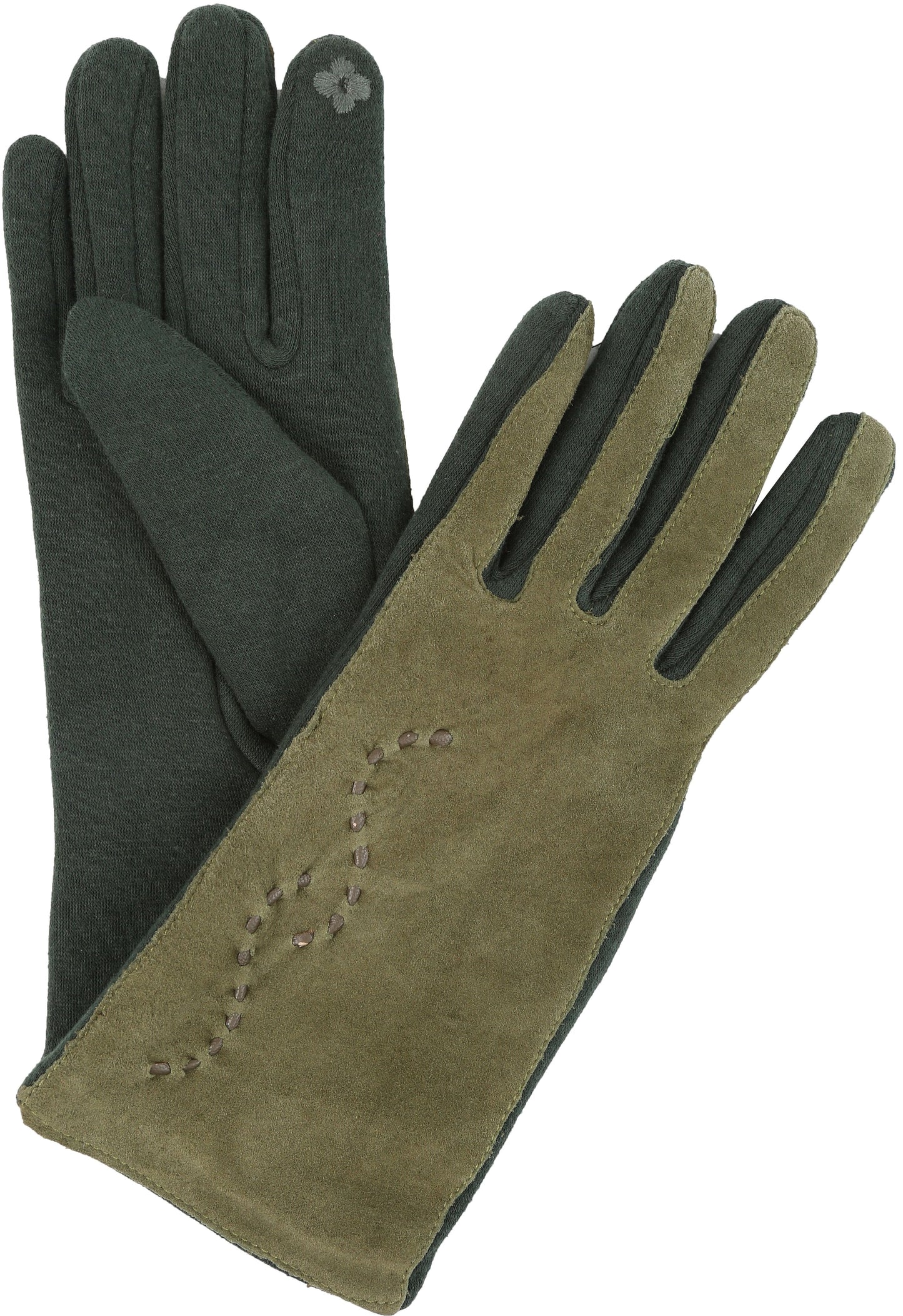 Sakkas Lidy Leather Embroidered Comfortable Warm Snow Touch Screen Finger Gloves - Concordia Style Boutique