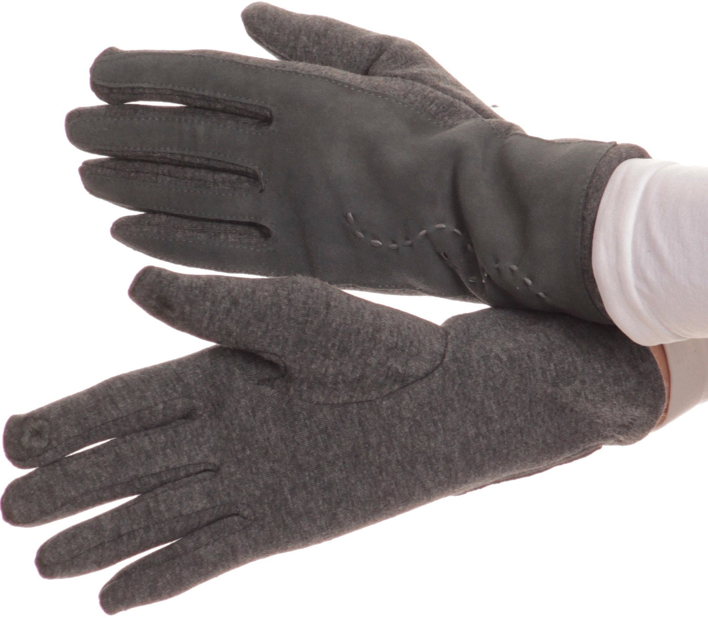Sakkas Lidy Leather Embroidered Comfortable Warm Snow Touch Screen Finger Gloves - Concordia Style Boutique