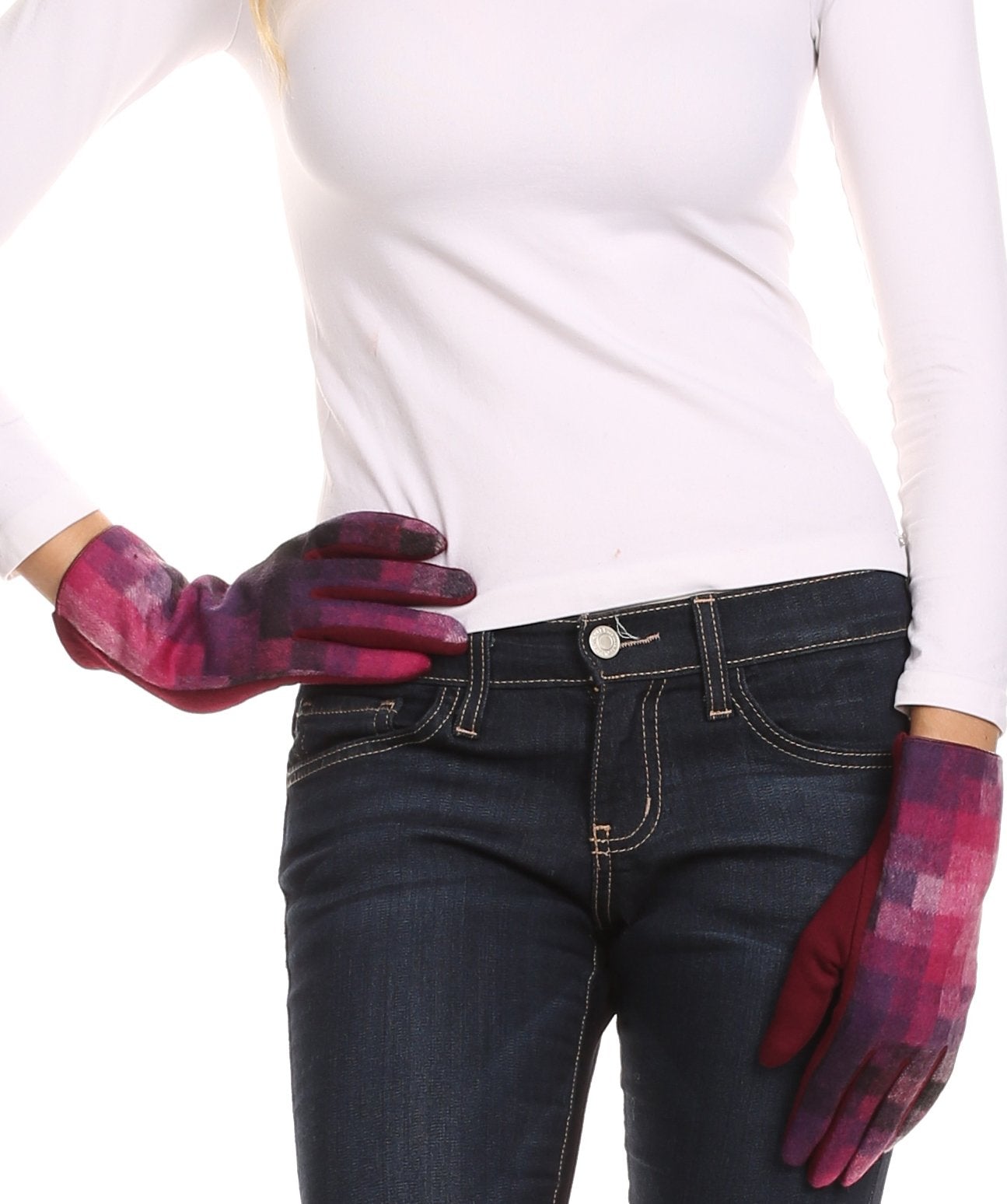 Sakkas Kade Pixel Ombre Multi Colored Patterned Warm Touch Screen Winter Gloves - Concordia Style Boutique