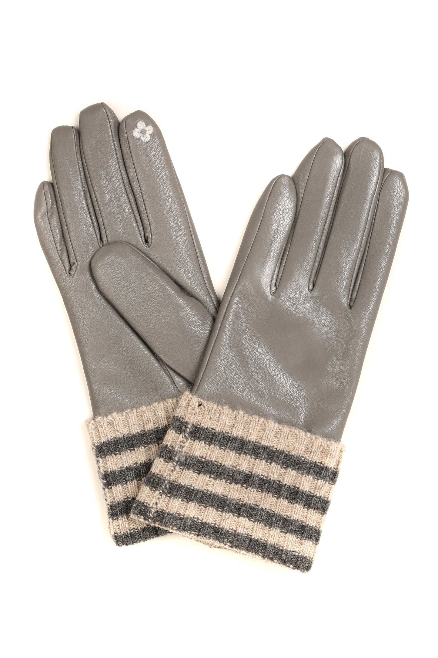Sakkas Oda Warm Striped Wool Cuff Winter Touch Screen Wrist Length Gloves - Concordia Style Boutique