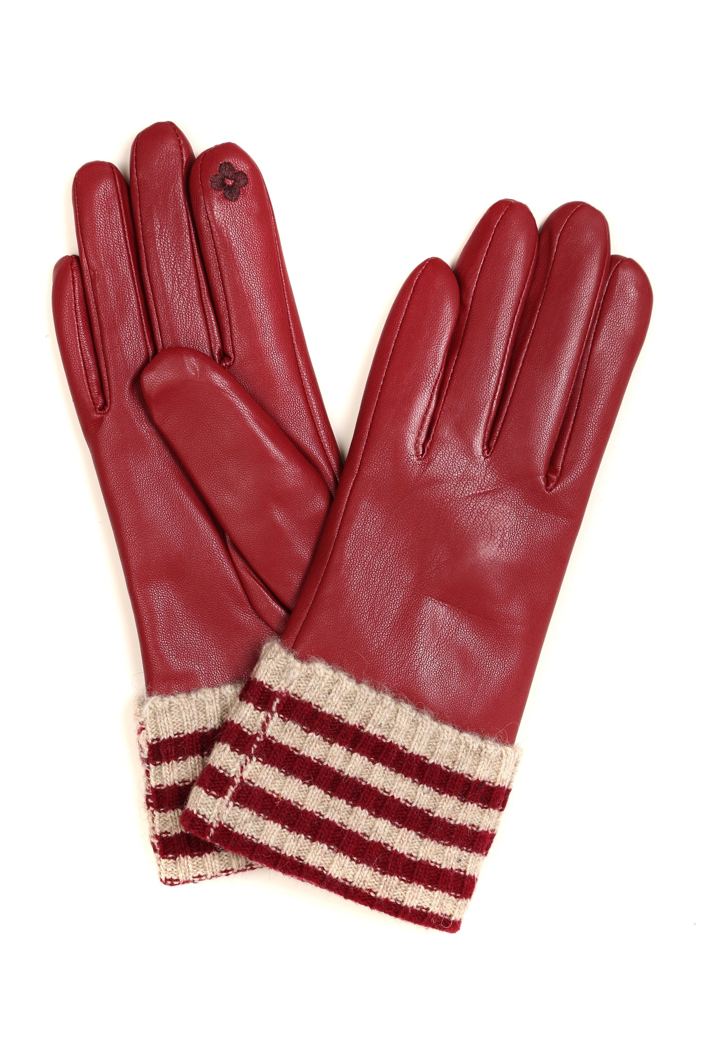 Sakkas Oda Warm Striped Wool Cuff Winter Touch Screen Wrist Length Gloves - Concordia Style Boutique