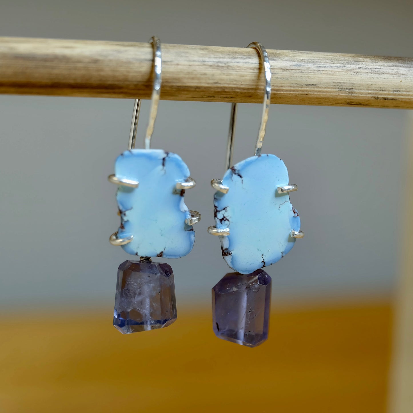 Iolite Golden Hills Turquoise Dangle Earrings