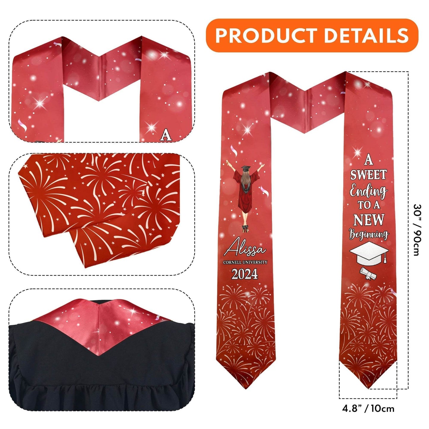 Personalized Graduation Stole - Concordia Style Boutique