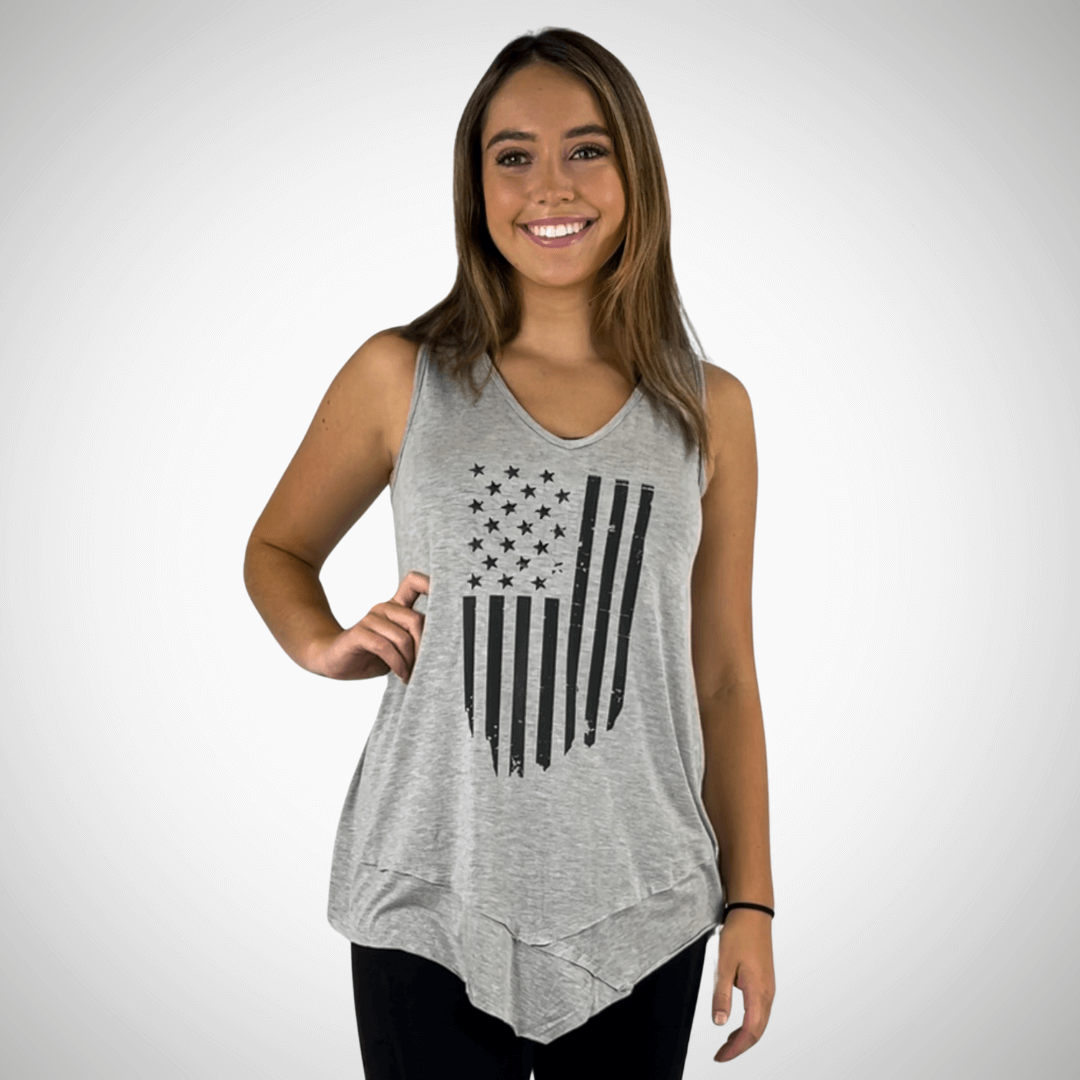 American Flag Sleeveless Tunic Made in USA - Concordia Style Boutique
