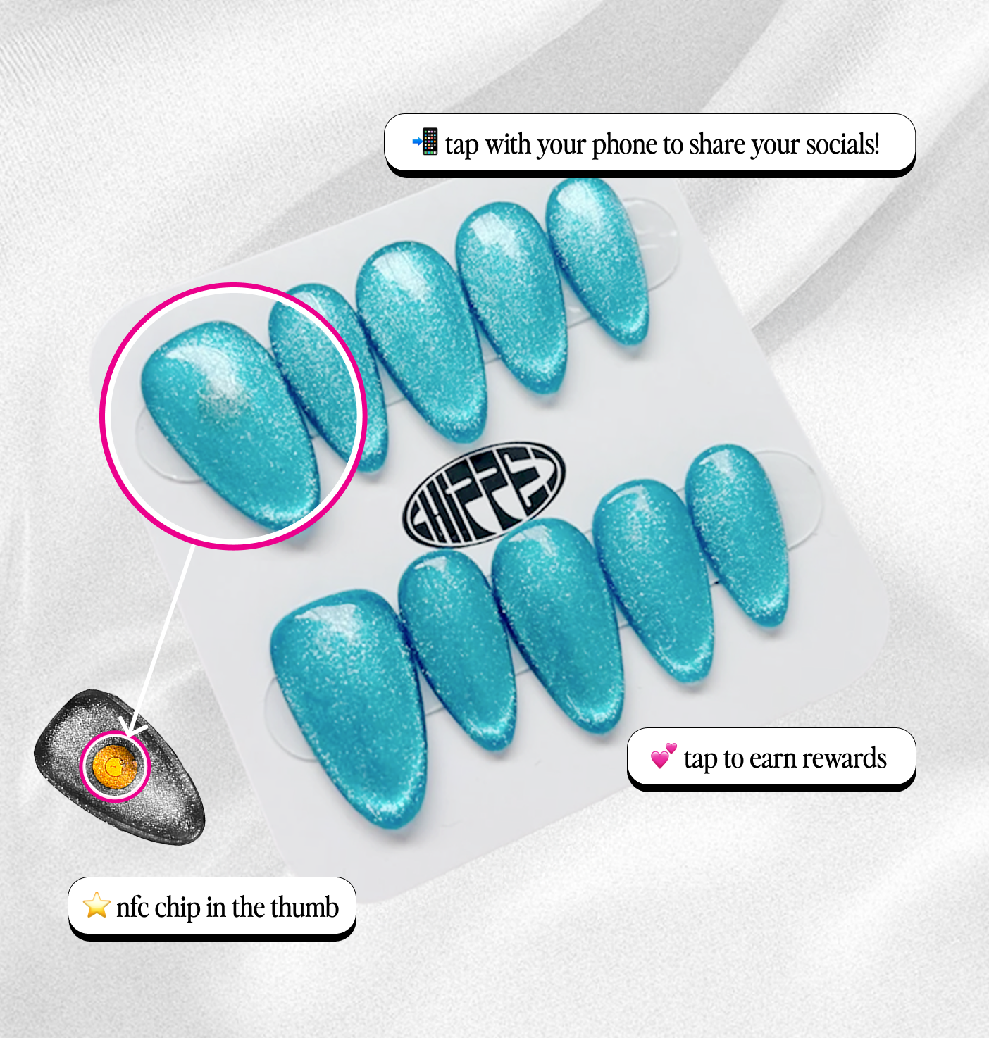 Mermaid's Purse 🧜♀️ NFC Nails That Share Your Socials