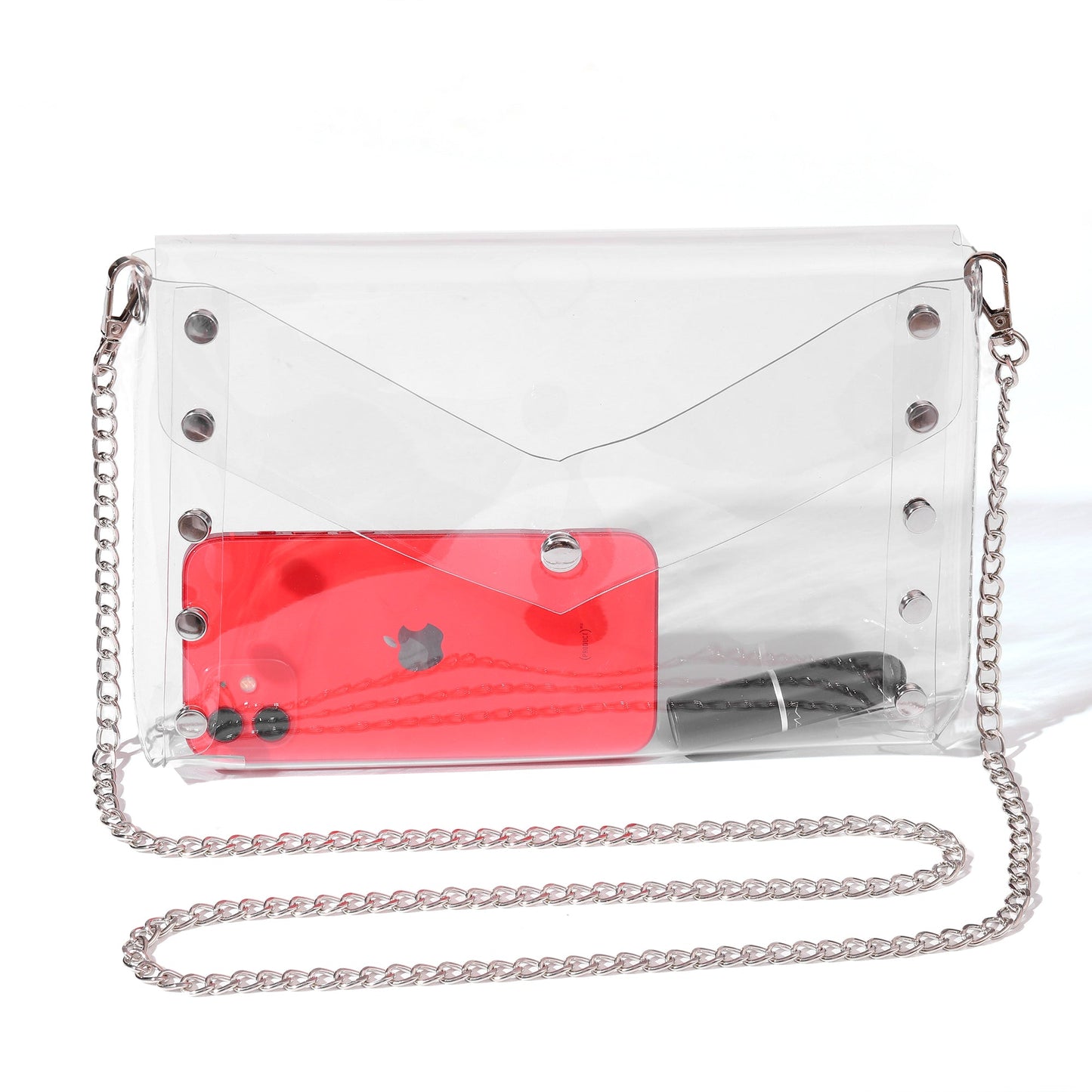 Selena Clear Handbag in Silver