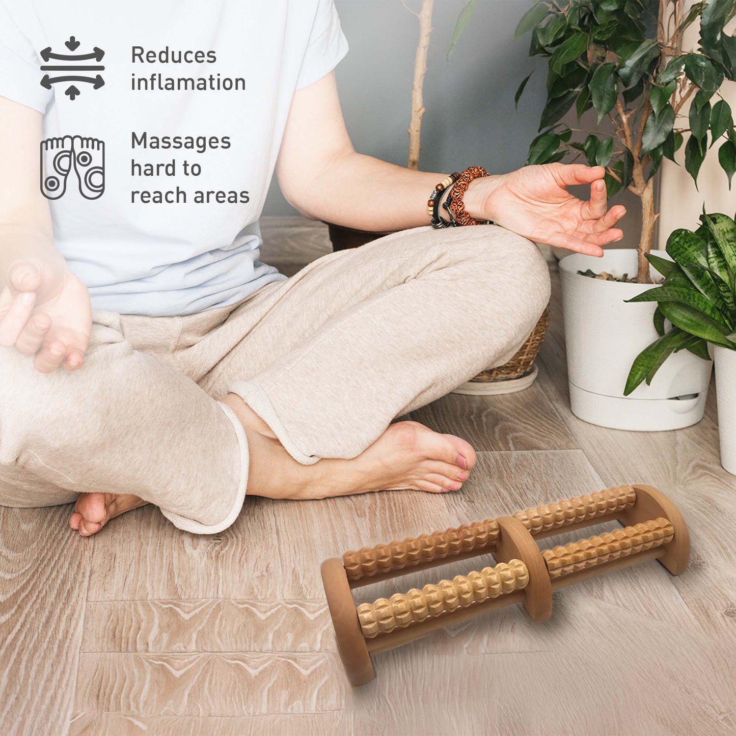 Pursonic Relaxation Gift Bundle: Palm Shaped Massage Glove, Wooden Foot Massager, and Fractionated Coconut Oil - Concordia Style Boutique