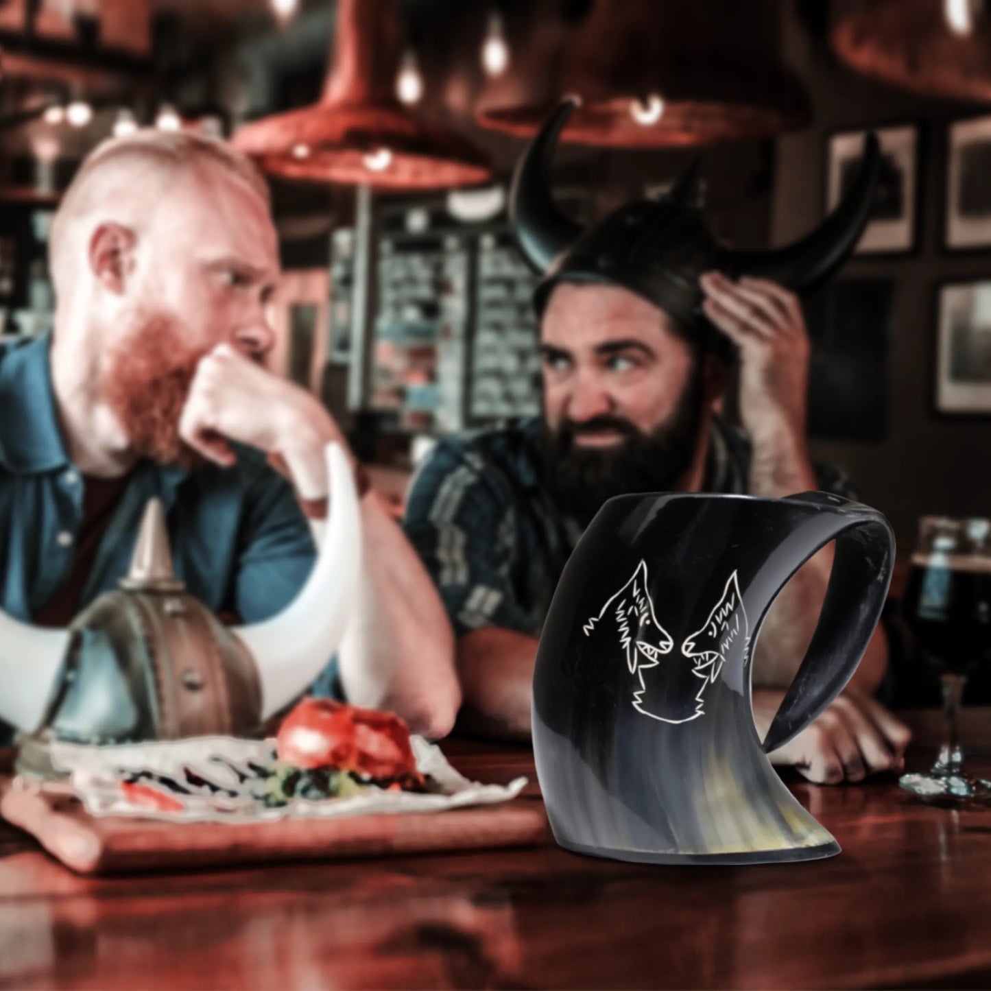 Horn Whiskey Mugs - Holds Upto 6.5 oz, Twin Wolf - Concordia Style Boutique