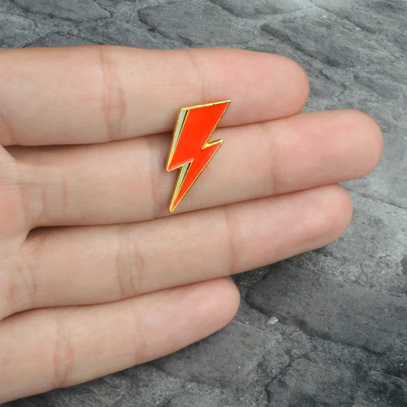 Red Lightning Enamel Pin Brooch Jewelry Gift