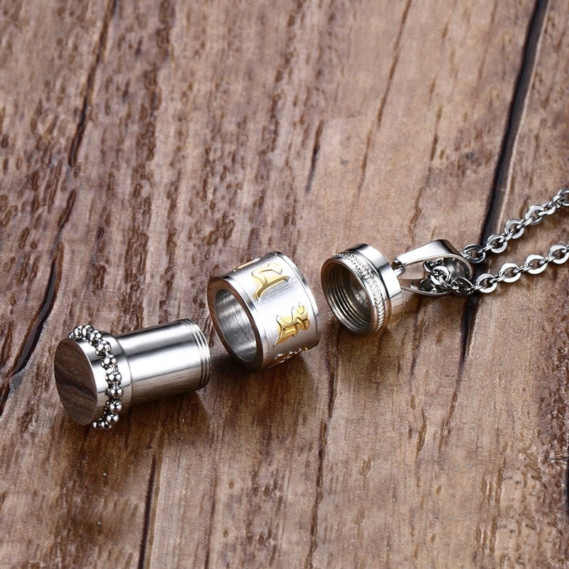 Tibetan Titanium Prayer Wheel Necklace