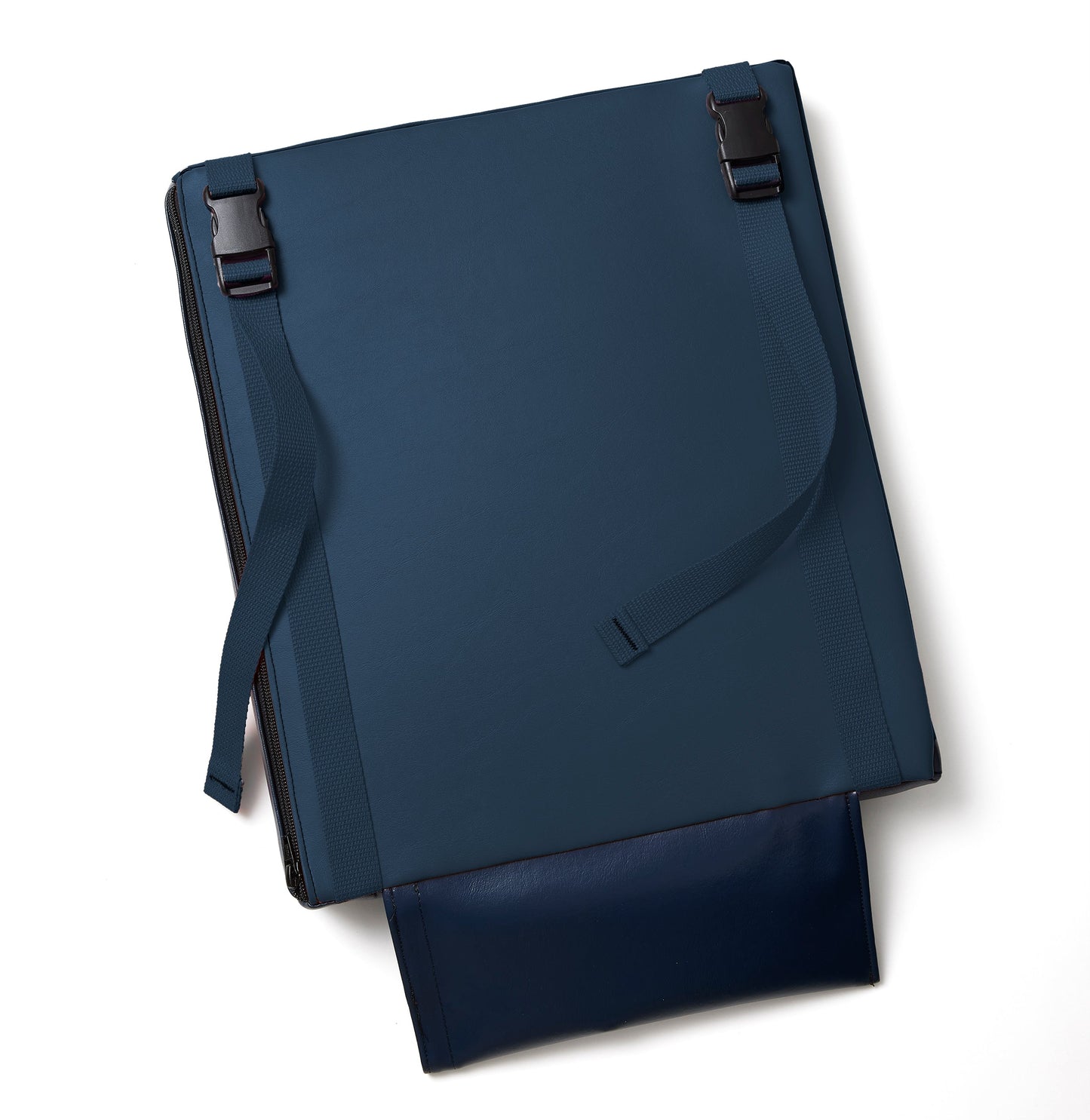 Marine Navy Vinyl / White Logo - US-made Hüga heated cushions are the longest-lasting, highest quality, most durable heated cushions you can buy!