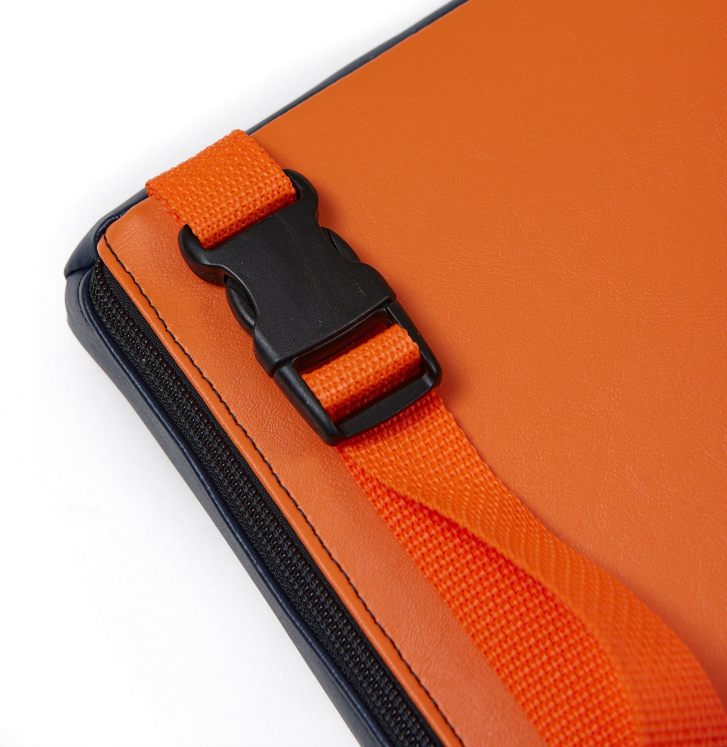 Marine Navy Vinyl / Orange Logo - US-made Hüga heated cushions are the longest-lasting, highest quality, most durable heated cushions you can buy!