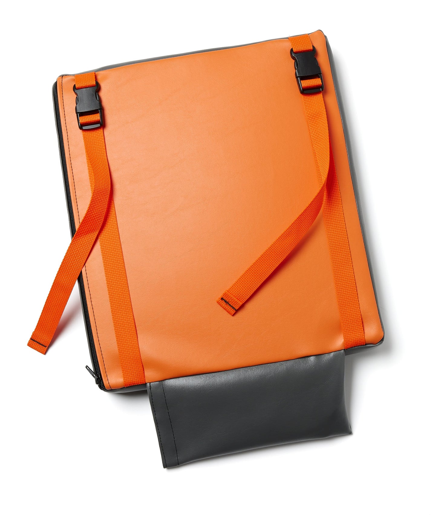 Anchor Grey Vinyl / Orange Logo - US-made Hüga heated cushions are the longest-lasting, highest quality, most durable heated cushions you can buy!