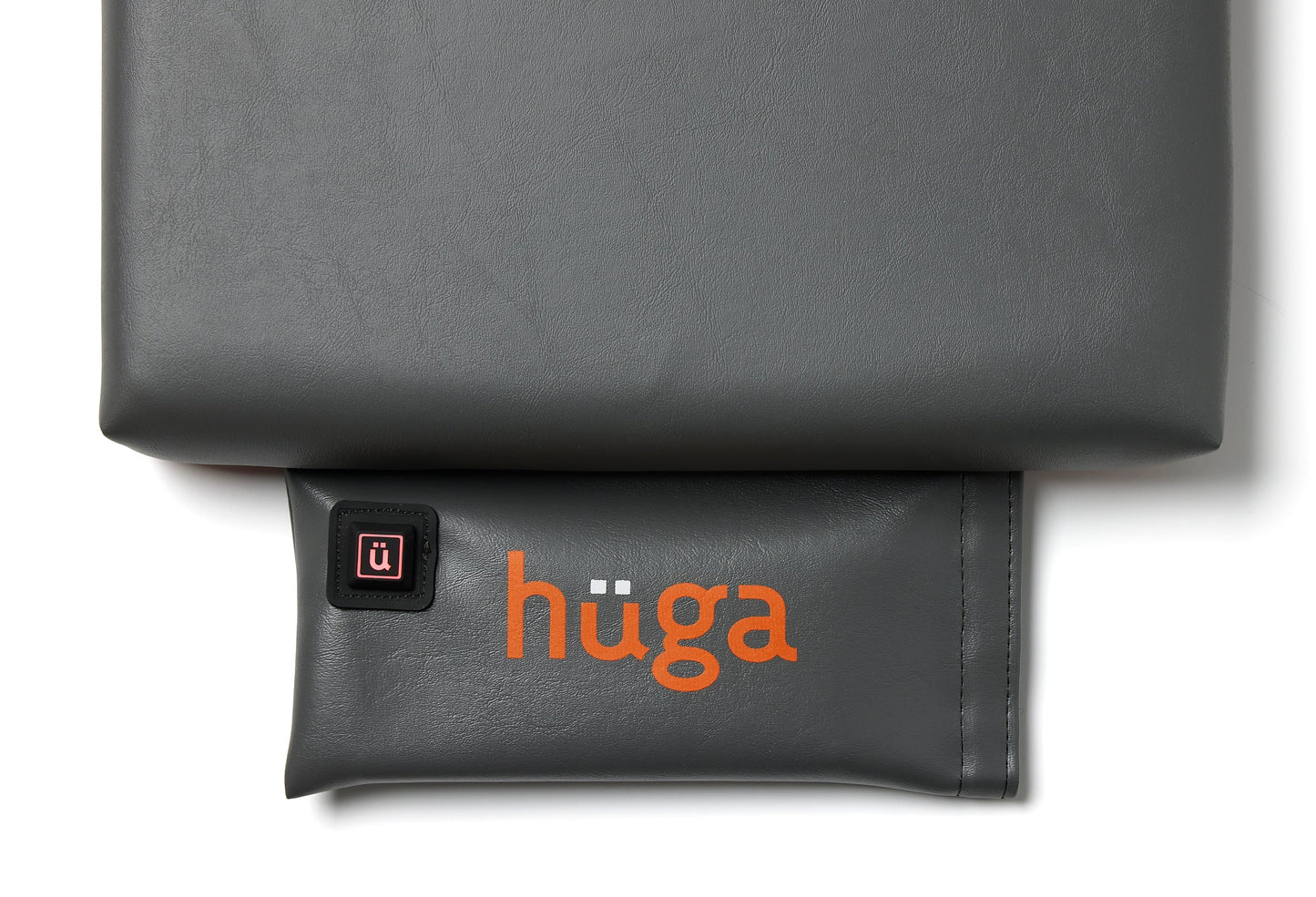 Anchor Grey Vinyl / Orange Logo - US-made Hüga heated cushions are the longest-lasting, highest quality, most durable heated cushions you can buy!