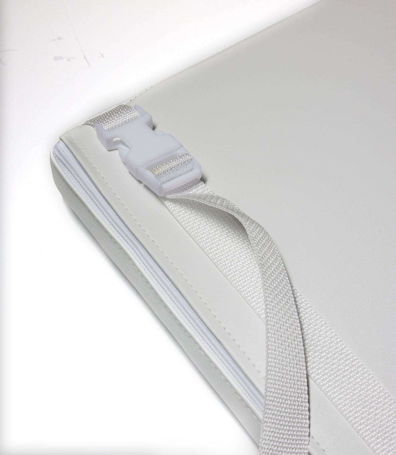 White Wedding Vinyl / Sparkle Grey Logo - US-made Hüga heated cushions are the longest-lasting, highest quality, most durable heated cushions you can buy!