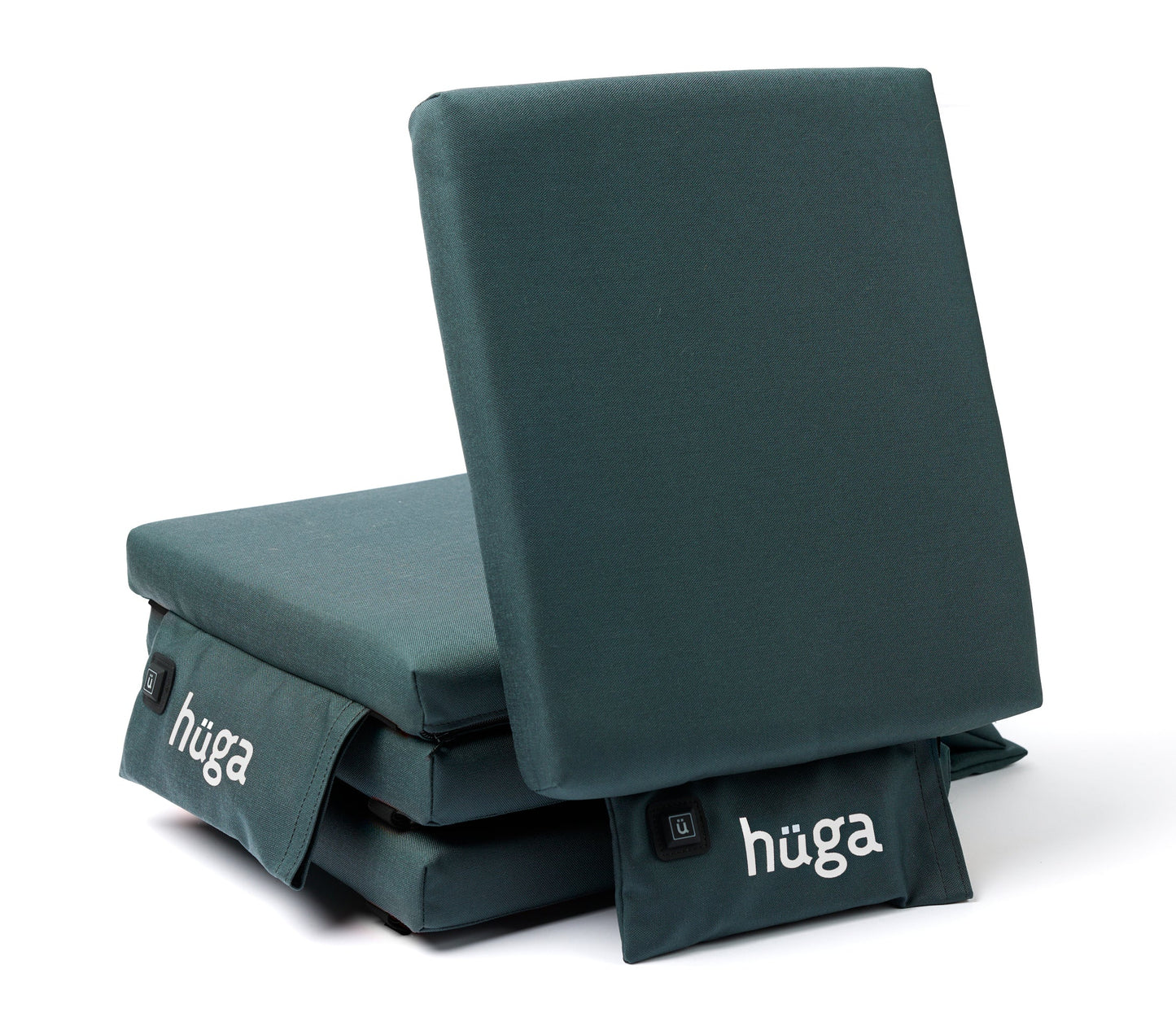 Steel Grey Cordura® / White Logo - US-made Hüga heated cushions are the longest-lasting, highest quality, most durable heated cushions you can buy!