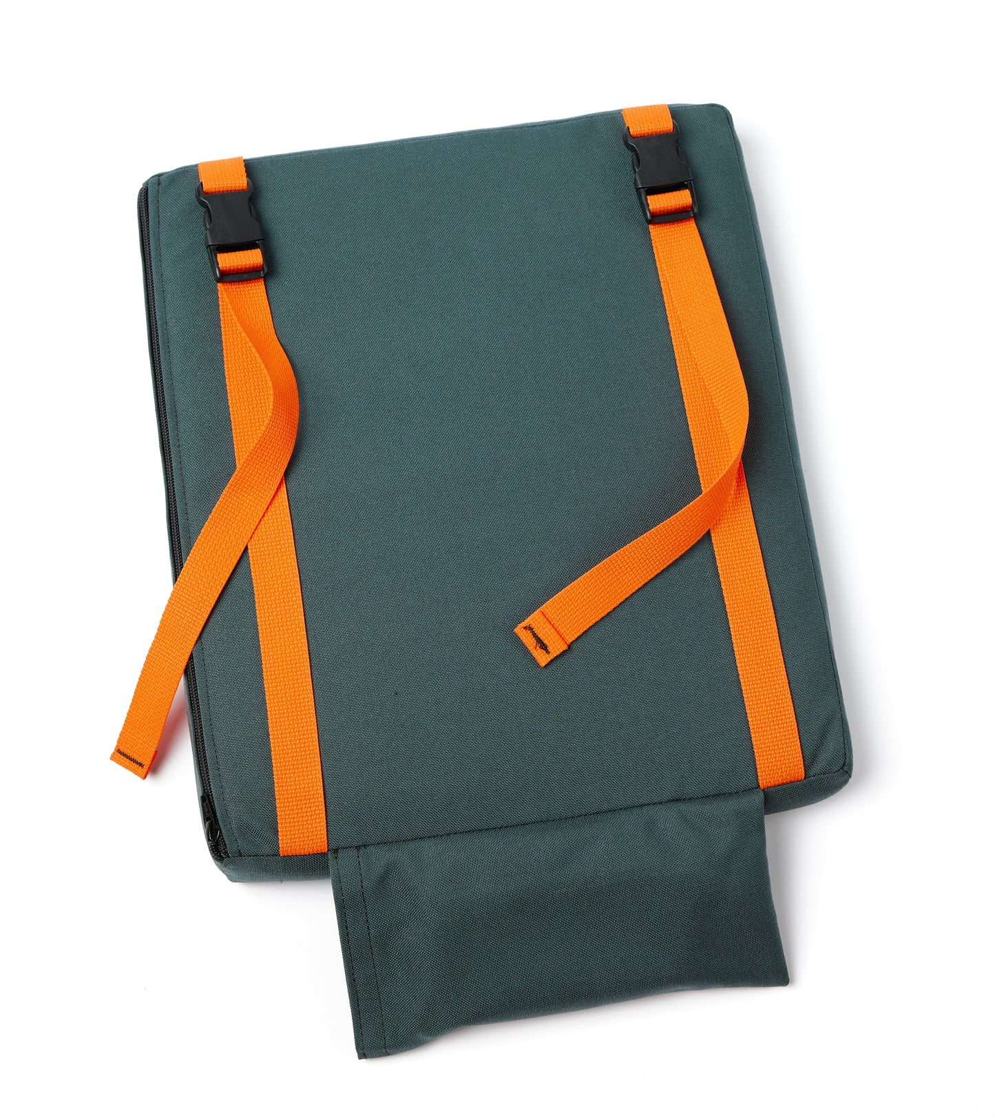 Steel Grey Cordura® / Orange Logo - US-made Hüga heated cushions are the longest-lasting, highest quality, most durable heated cushions you can buy!