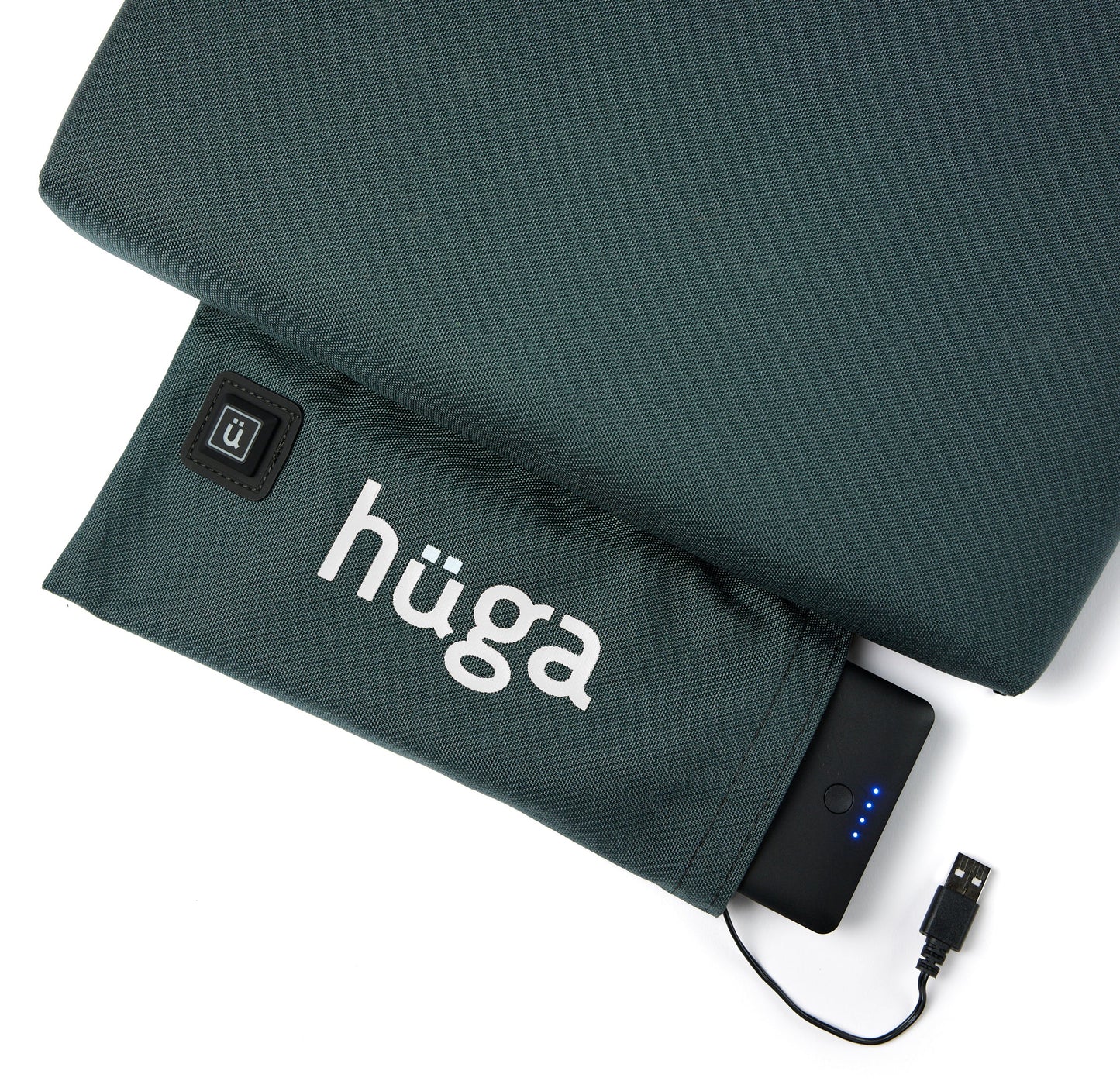 Steel Grey Cordura® / White Logo - US-made Hüga heated cushions are the longest-lasting, highest quality, most durable heated cushions you can buy!