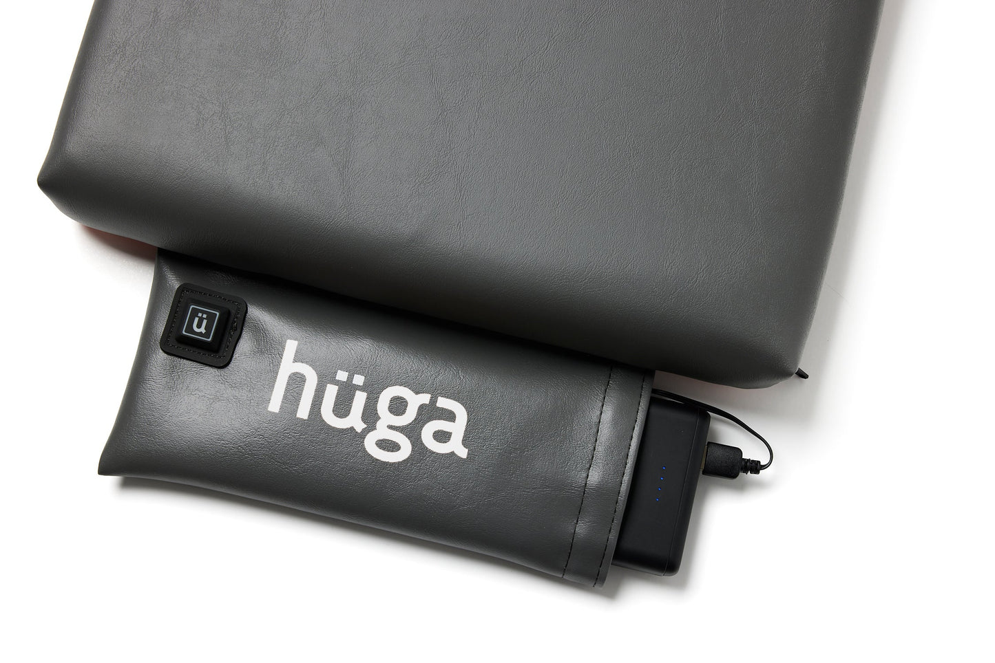 Anchor Grey Vinyl / White Logo - US-made Hüga heated cushions are the longest-lasting, highest quality, most durable heated cushions you can buy!