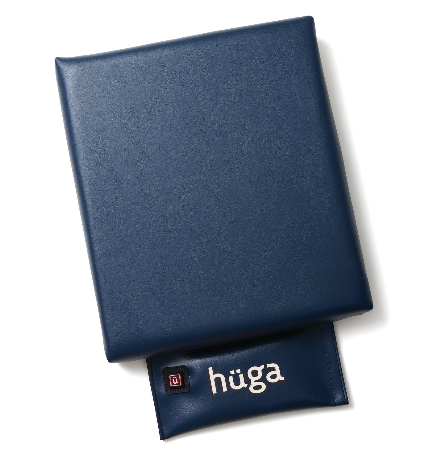 Marine Navy Vinyl / White Logo - US-made Hüga heated cushions are the longest-lasting, highest quality, most durable heated cushions you can buy!